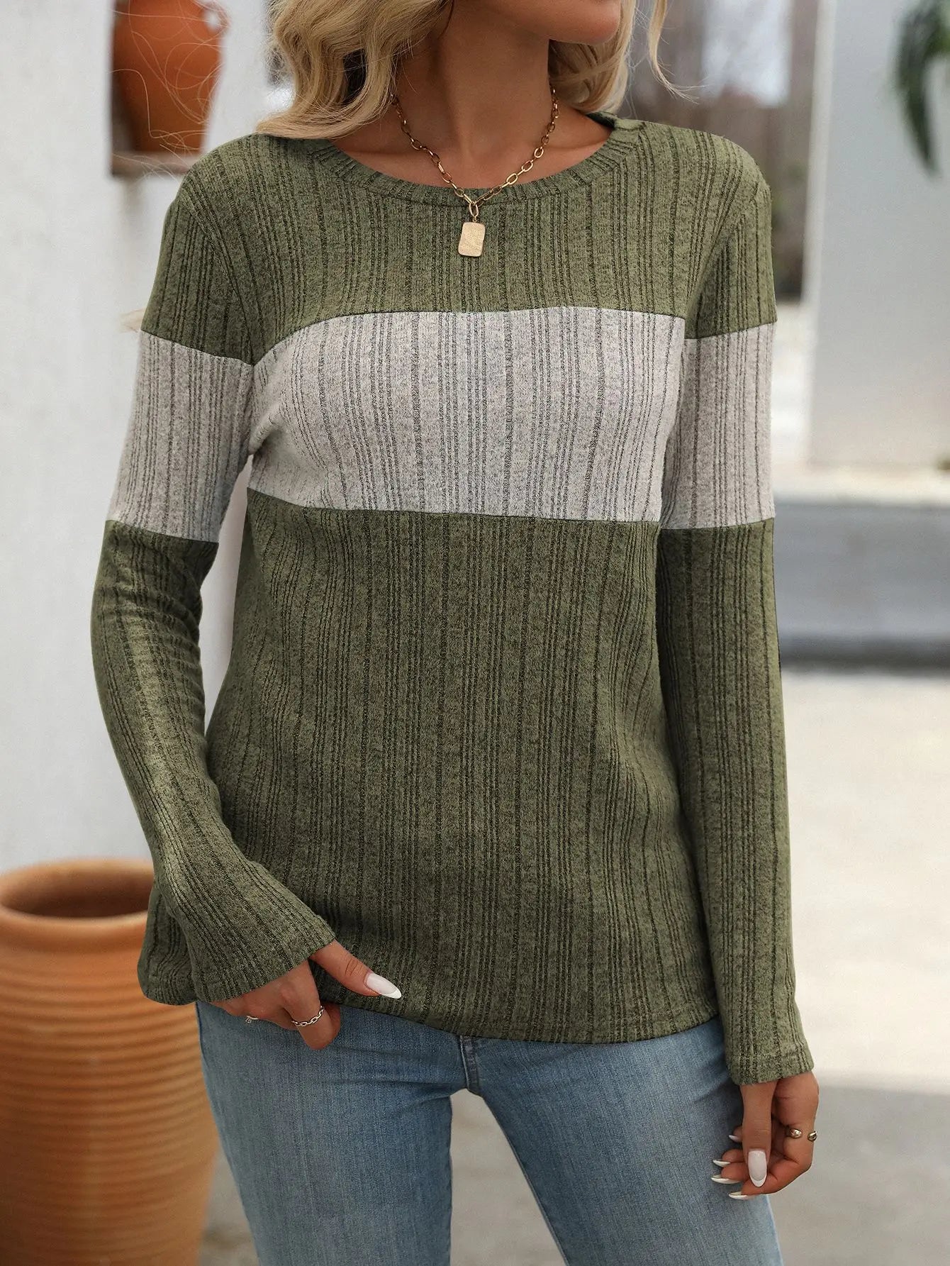 Autumn Casual Loose Striped Women's Oversize Sweater Pullovers Long Sleeve Knitwear Sweaters Woman 2024 Trend Fashion Female Top - reetell