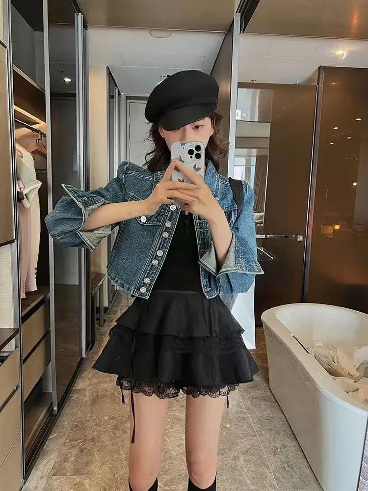 2024 New Kawaii Pleated Mini Skirt for Women Girl Cute Lolita Skirt Japanese Harajuku Fashion Fairycore Clothing - reetell