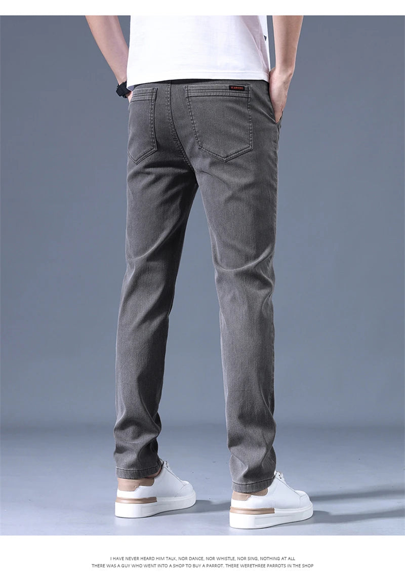 Men's Jeans 2023 New Spring And Autumn Casual Slim Trouser For Men High Quality Business Simple Slim Fit Men's Pant - reetell