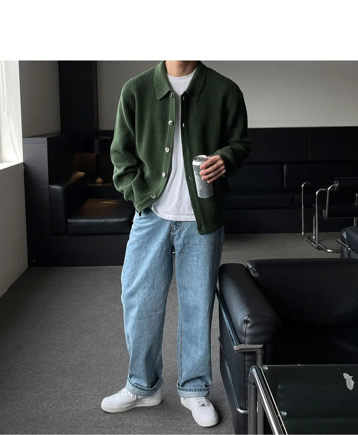 Men Sweater Coat Korean Fashion Knitted Coats Men Streetwear Slim Fit Casual Cardigan Coats - reetell