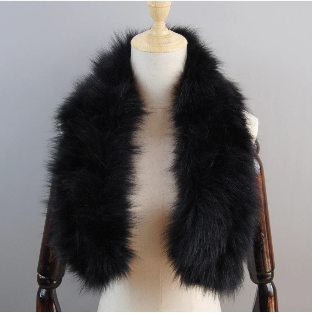 2024 New Women Winter Warm Natural Fox Fur Scarf Ring Knit Real Fox Fur Lady Fashion Neckerchief Scarves Women Real Fur Bandana - reetell