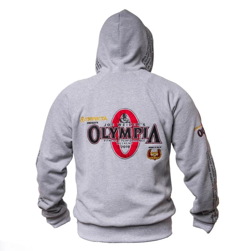 2023 New OLYMPIA Men Gyms Hoodies Gyms Fitness Bodybuilding Sweatshirt Pullover Sportswear Male Workout Hooded Jacket Clothing - reetell