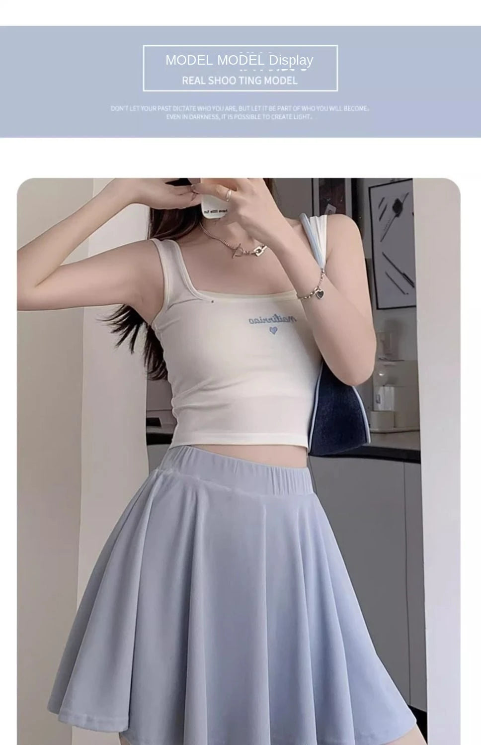 Yasuk Spring Summer Sporty Casual Slim Sport Shorts Pants Panty Dress Sweet Cool Girl Soft Ice Silk Pleated Skirt - reetell