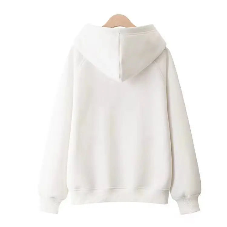 100 Cotton Double Layer Hat Raglan Sleeve Hoodies Sweatshirt Women New Solid Color Pullover Loose Spring Autumn Hooded Jacket - reetell