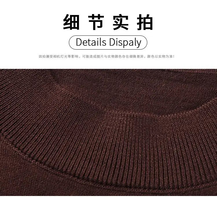 Worsted Mercerized Men Summer Short Sleeves T-shirt Versatile Fashion Male Clothing Half Turtleneck Casual Basic Knitted Tops - reetell