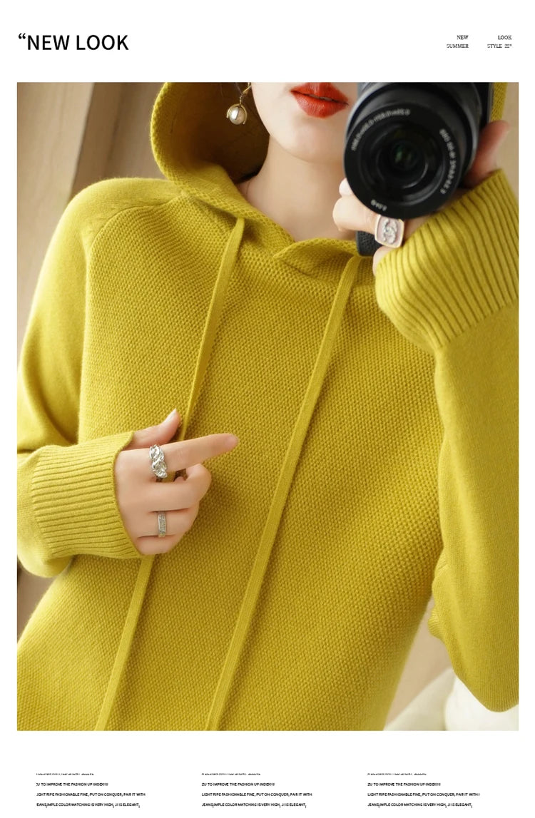 Hoodies And Sweatshirts Long Sleeve Sweaters For Women Wool Clothing New Arrivals Knitted Jumpers Female Outerwears Fashion Tops - reetell