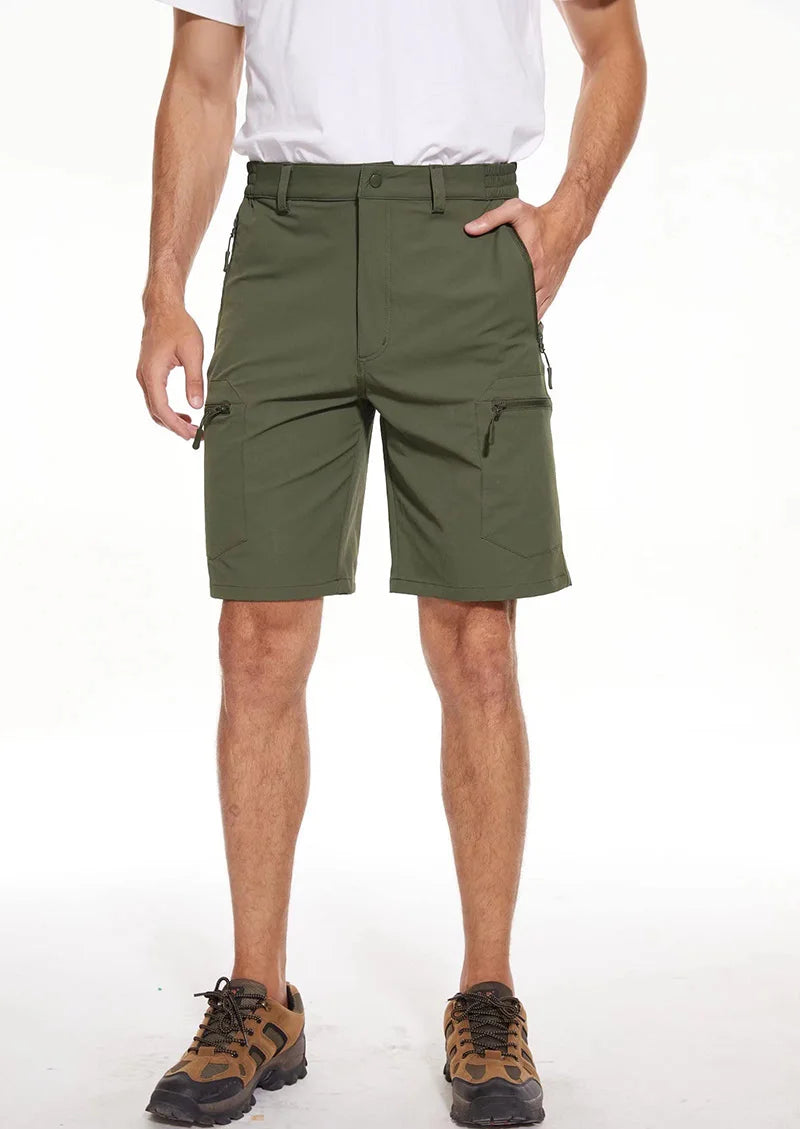 MAGCOMSEN Summer Quick Dry Men's Shorts Working Travelling Short Pants with 5 Zipper Pockets - reetell