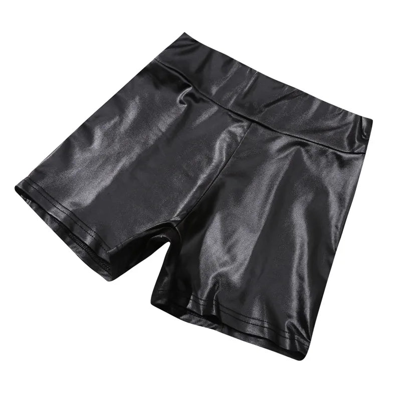 2021 Sexy Womens Shorts Shiny Elastic High Waist Shiny Faux PU Leather Short Pants Slim Hot Dance Clubwear Mini Shorts - reetell