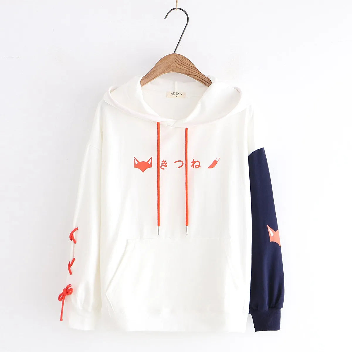 Hot Autumn Cute Fox Printing Hooded Sweatshirt Women Clothing Pullovers Plus Velvet Patchwork Female Sweet Thick Warm Hoodies - reetell