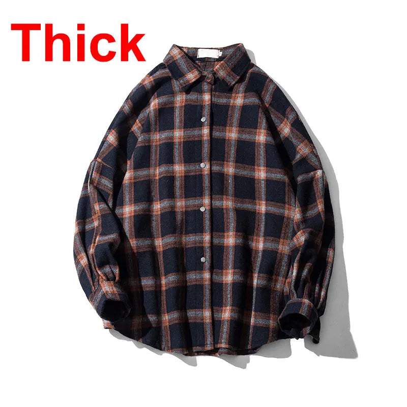 LAPPSTER-Youth  Long Sleeve Winter Y2k Streetwear Fleece Shirts Flannel Harajuku Plaid Shirt Vintage Korean Fashions Clothes