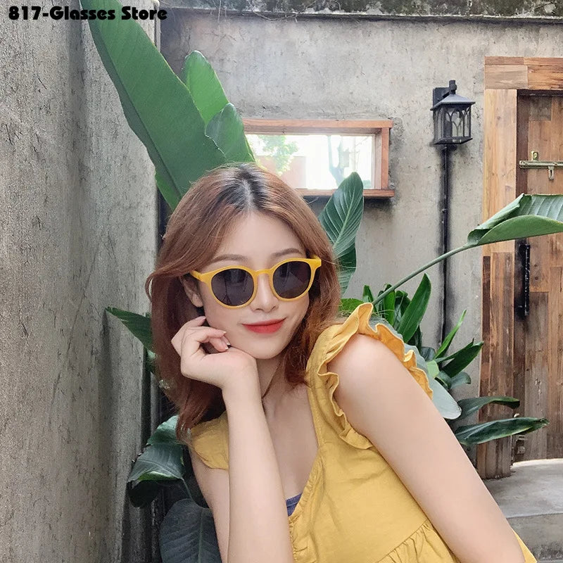 2024 New Vintage Women's Sunglasses  Fashion Trendy Small Round Frame Driving Eyewear очки солнечные женские - reetell