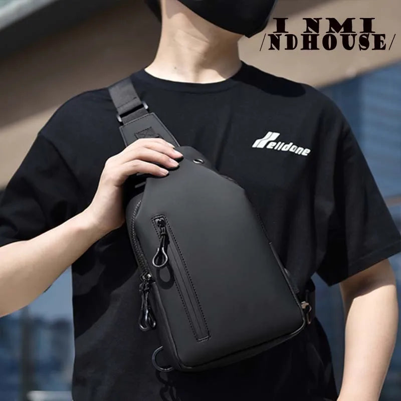 inmindhouse Chest Bag Fashion New Solid Color Men Chest Bag Outdoor Casual Fashion One Shoulder Crossbody Bag