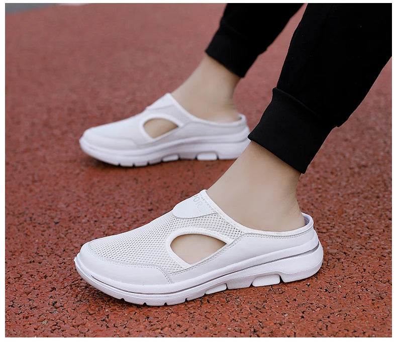 Women Walking Men Fitness Mesh Slip-On Light Loafers Summer Sports Shoes Outdoor Flats Breathable Running Sneakers Size 35-48