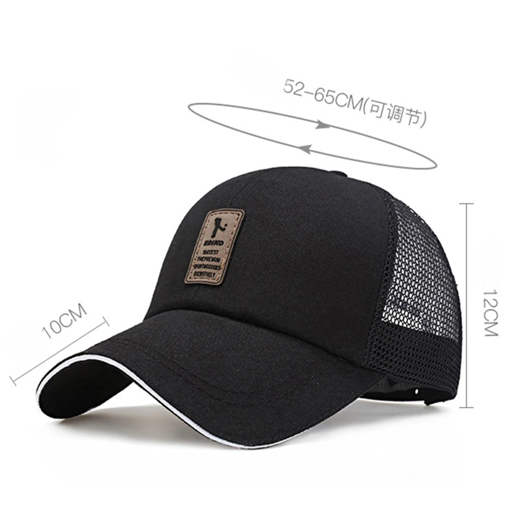 Summer Men Structured Baseball Cap Solid Cotton Adjustable Snapback Sun Hat for Men Women Outdoor Sports Hip Hop Baseball Hat