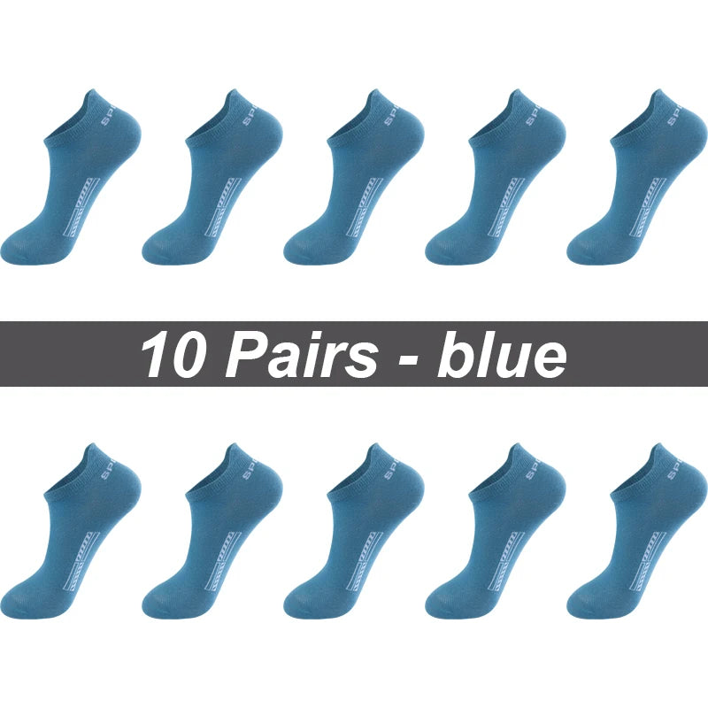 High Quality 10Pairs Men Socks Combed cotton 100% Summer Sports Sock Plus Size EUR38-48