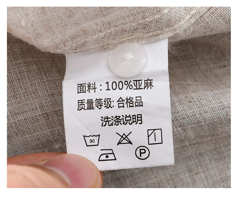 Linen Shirt Men's Seasonal Long Sleeved Top Korean Linen Breathable Shirt Oversized Loose Fitting Men's Clothing