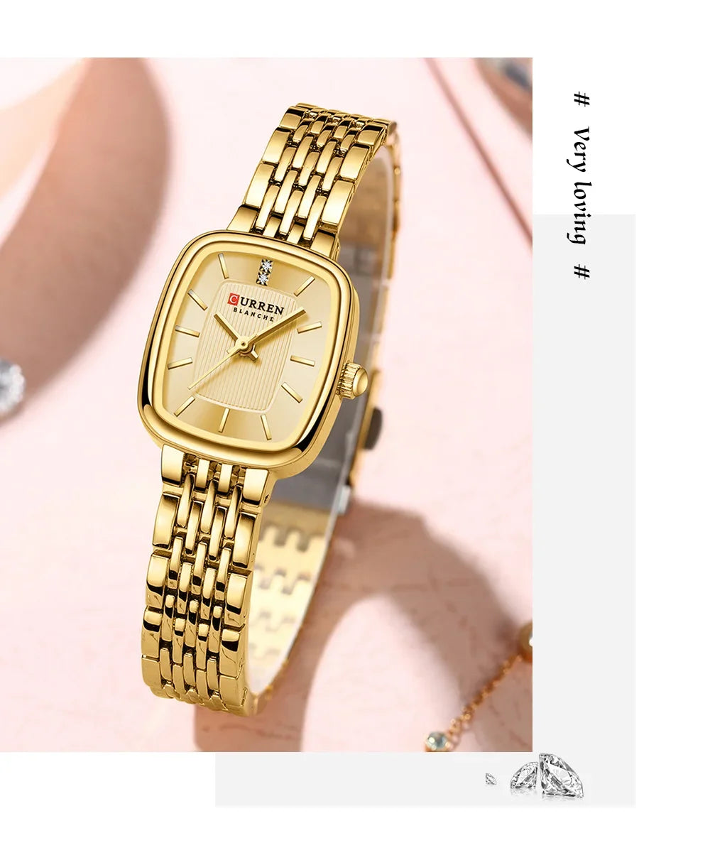 CURREN New Fashion Stainless Steel Date Women Watches Casual 30M Waterproof Girl Ladies Wristwatch Female Clock Relogio Feminino