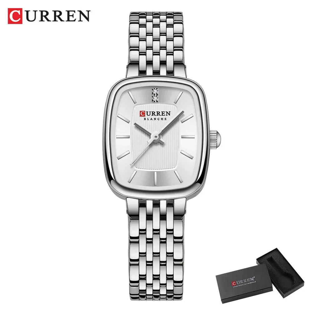 CURREN New Fashion Stainless Steel Date Women Watches Casual 30M Waterproof Girl Ladies Wristwatch Female Clock Relogio Feminino