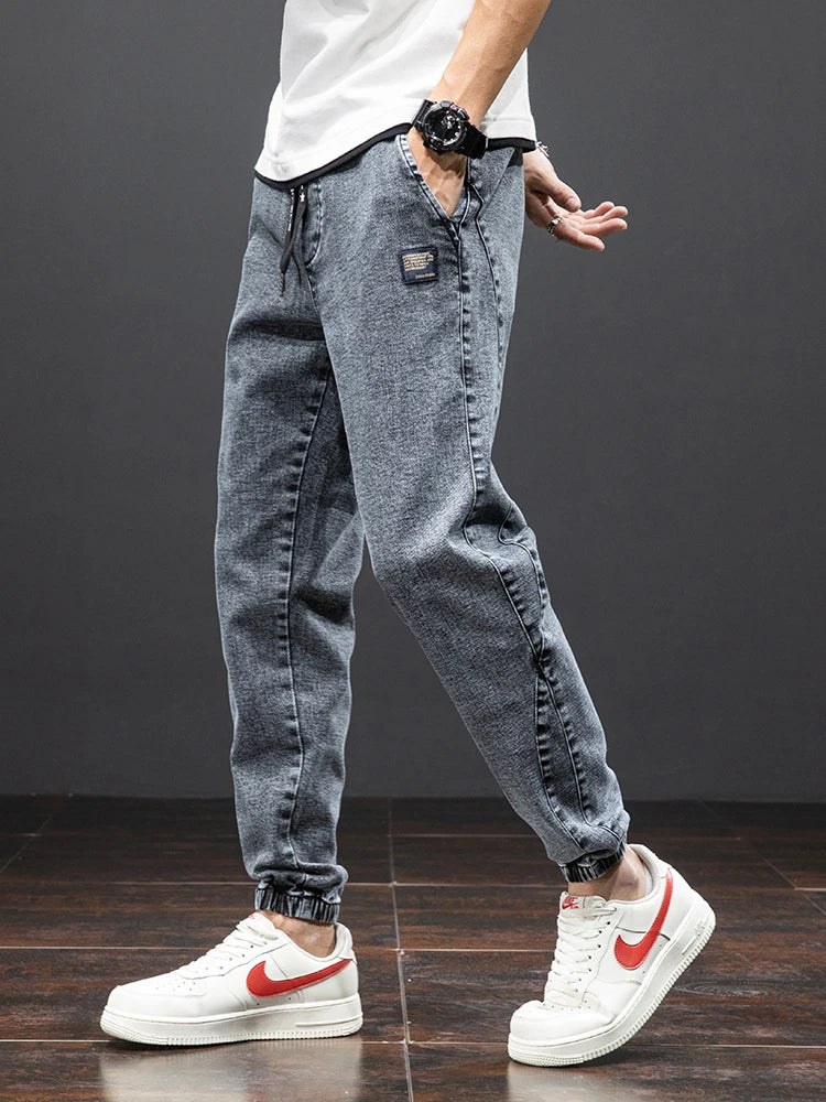 Spring Summer Black Blue Cargo Jeans Men Streetwear Denim Jogger Pants Men Baggy Harem Jean Trousers Plus Size 6XL 7XL 8XL - reetell