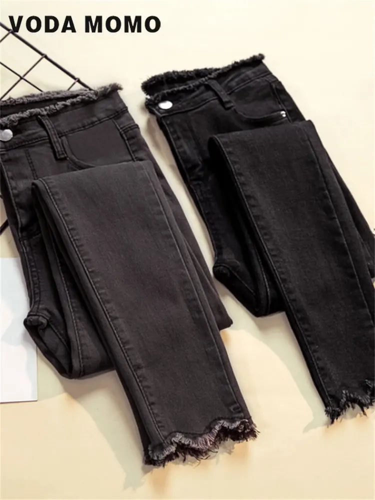 Jeans Female Denim Pants Black Color Womens Jeans woman Donna Stretch Bottoms Feminino Skinny Pants For Women Trousers - reetell