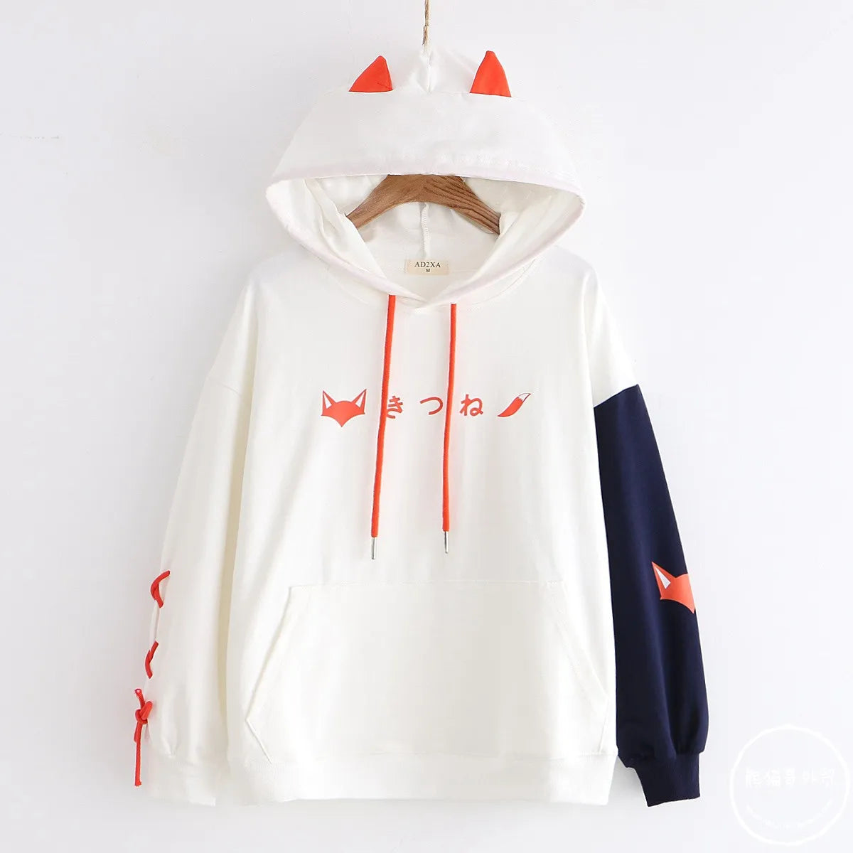 Hot Autumn Cute Fox Printing Hooded Sweatshirt Women Clothing Pullovers Plus Velvet Patchwork Female Sweet Thick Warm Hoodies - reetell