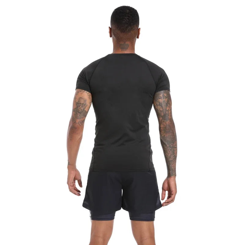 Men's Compression Shirts Summer Short Sleeves Tees T-shirt Gym Workout Fitness Running Tops Undershirts Baselayer Sportswear