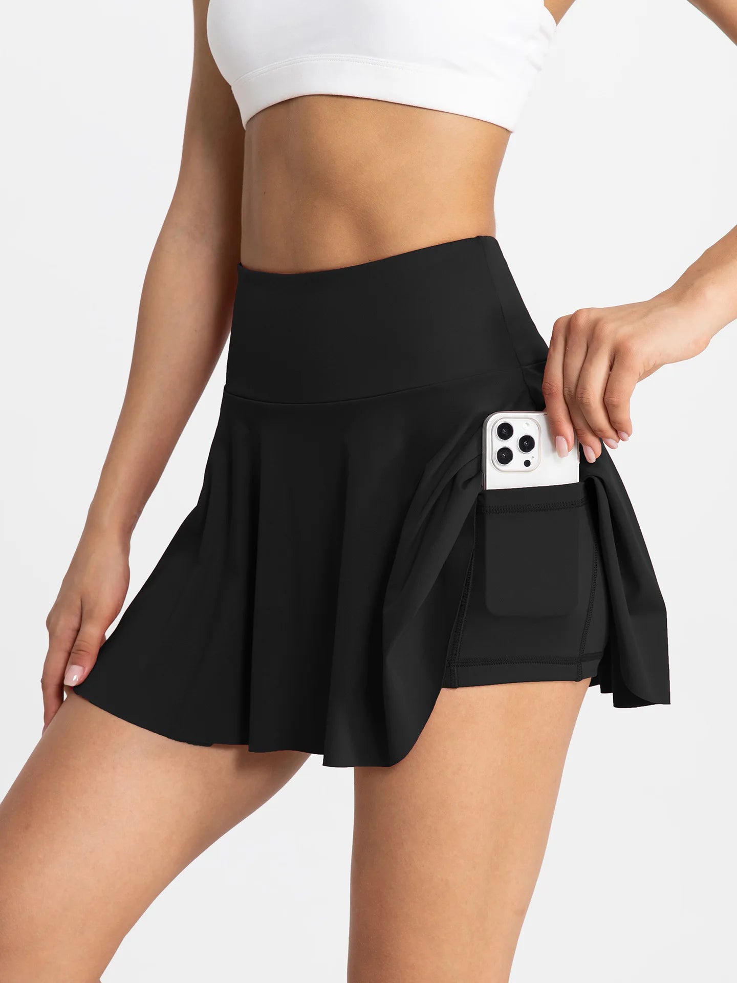 Women Tennis Skirt Sport Golf Ruffled Skirt With Shorts Fake Two Pieces Fitness Golf Wear High Waist Breathable Dance Yoga Skort - reetell