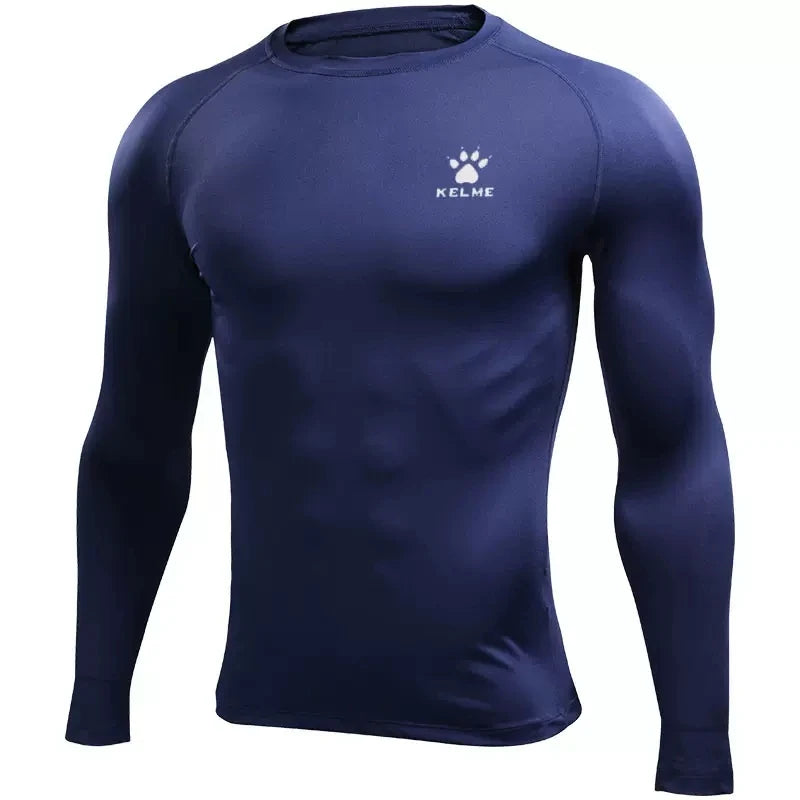 KELME Men's Running T-shirts Compression Shirts Bodybuilding Sports Tights Long Sleeves Exercise Workout Fitness 3891113