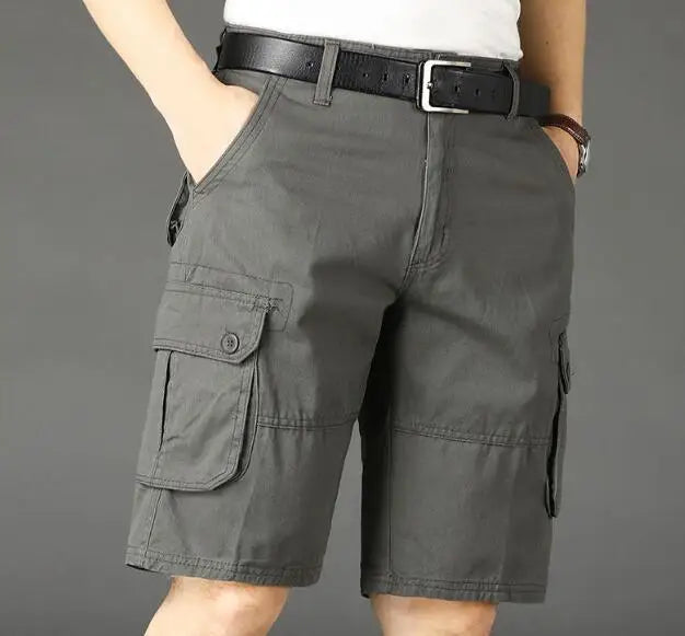 Khaki Half Men's Cargo Shorts Solid Male Bermuda Short Pants Big and Tall Designer Jogger Baggy New In Homme Jorts Cotton Luxury