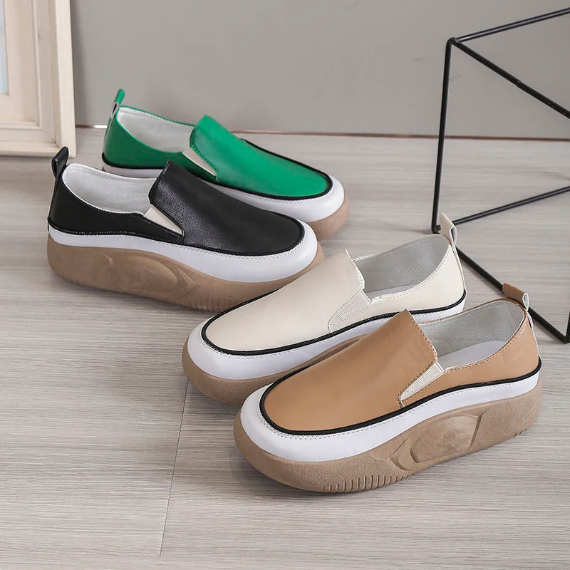 Luxury New Designer Women Fashion Loafers Breathable Slip-On Vulcanized Shoes Casual Wedge Heel Lightweight Woman Sneakers