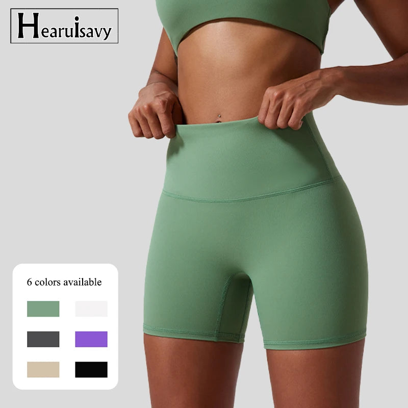 Hearuisavy Yoga Clothing Push Up Gym Shorts Women High Waist Sports Leggings Women Higher Quality Workout Cycling Shorts - reetell