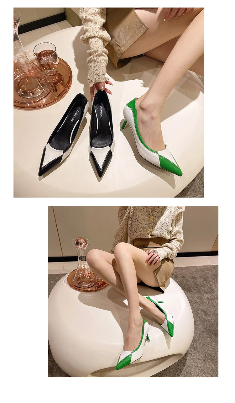 Summer New Pointed Toe Stiletto Sandals High Heel Women's Shoes Banquet Party Women's Shoes Fashion Wedding Shoes 6.5-9cm Pumps