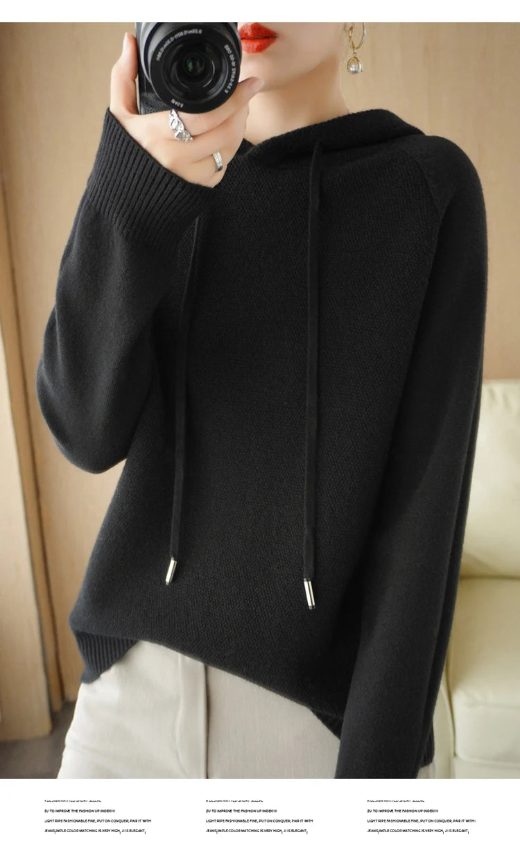 Hoodies And Sweatshirts Long Sleeve Sweaters For Women Wool Clothing New Arrivals Knitted Jumpers Female Outerwears Fashion Tops - reetell