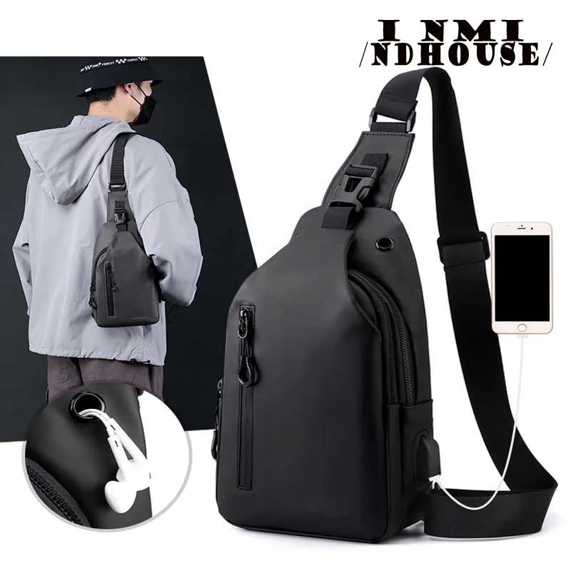 inmindhouse Chest Bag Fashion New Solid Color Men Chest Bag Outdoor Casual Fashion One Shoulder Crossbody Bag