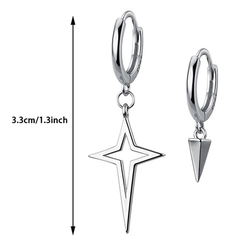 Fashion Men Women Metal Hoop Cross Drop Dangle Ear Studs Earrings Party Punk Earring Jewelry long earrings