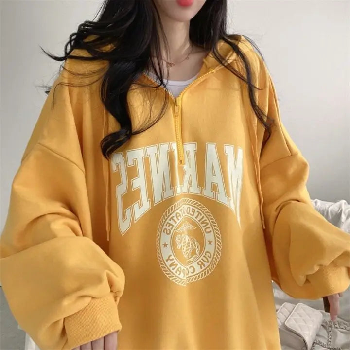 Green Hoodies Sweatshirts for Women Yellow Hooded Sport Female Clothes Emo Y 2k Vintage Winter Cold Xxl New in On Promotion Tops - reetell