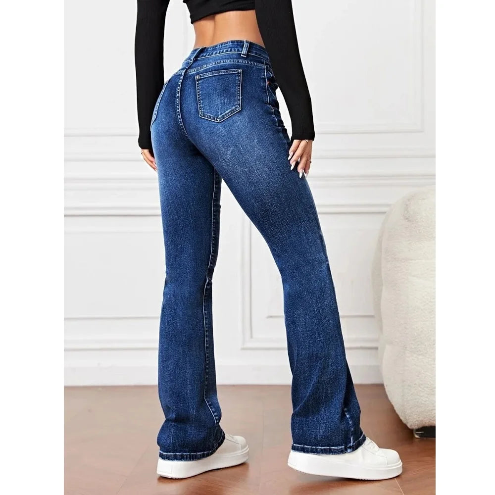 Women Stretch Denim Jeans Ladies Slim Straight Pants Casual Pantalones de mujer pantalon femme - reetell