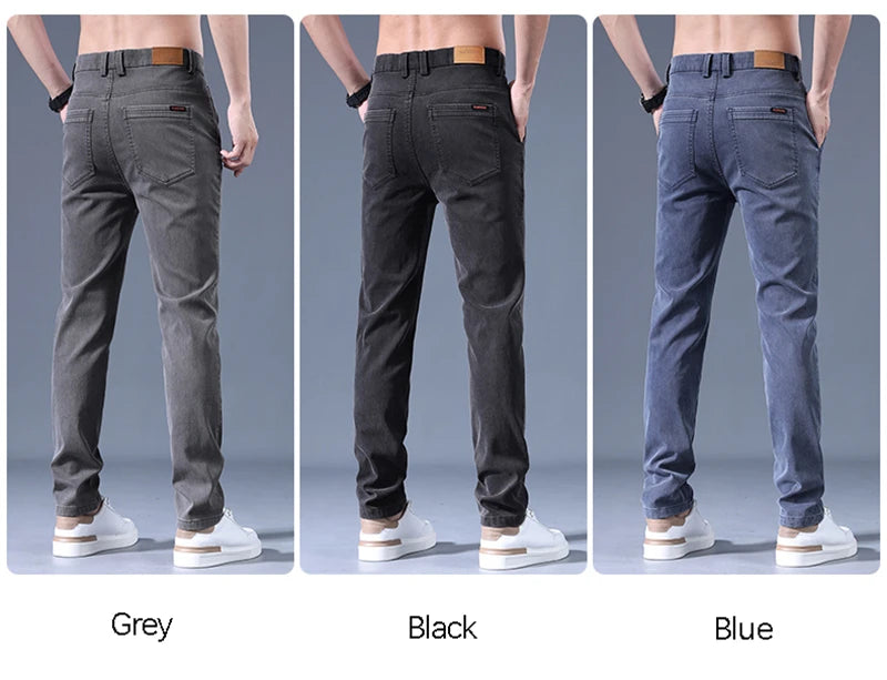 Men's Jeans 2023 New Spring And Autumn Casual Slim Trouser For Men High Quality Business Simple Slim Fit Men's Pant - reetell