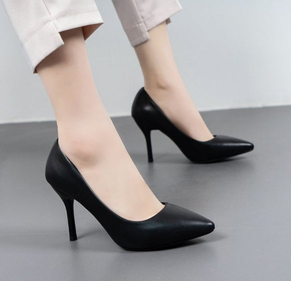 2024 Shoes Women Pumps Pointed Toe Fashion Single Shoes Shallow Casual Medium heels party Office shoes Large Size 38 39 41 - reetell