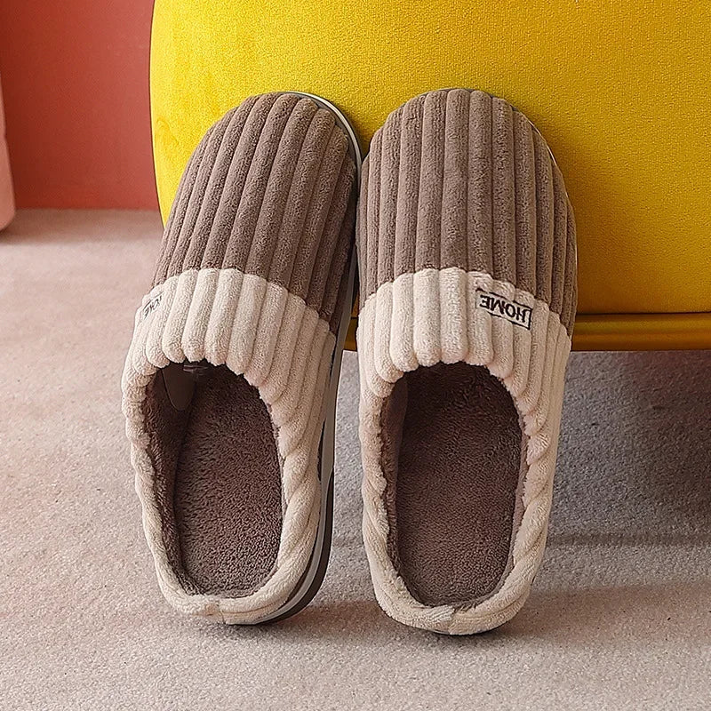 New Big Size 48 49 Men Home Slippers Winter Warm Slipper Couples Comfort Furry Shoes Casual Shoes Indoor Thick Plush Slides