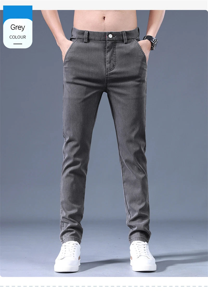 Men's Jeans 2023 New Spring And Autumn Casual Slim Trouser For Men High Quality Business Simple Slim Fit Men's Pant - reetell