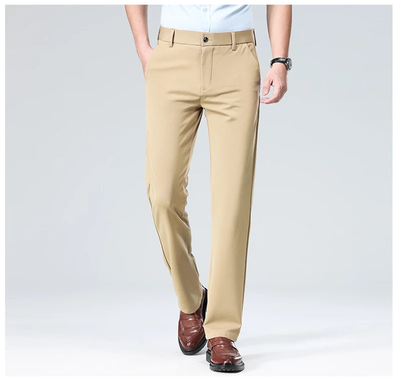 2024 Men Business Multi Color Large Size Pants Fashion Versatile Comfortable and Breathable Straight Leg High Grade Hombre Pants