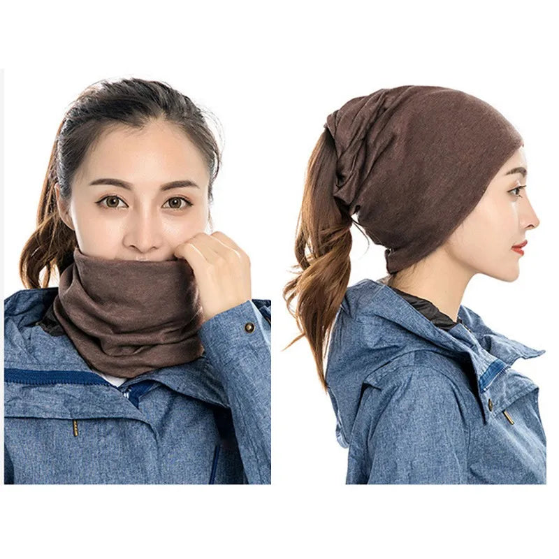 Winter Polar Fleece Man Women Scarf Ring Trendy Neck Warmer Comfy Scarf Ski Motorbike Mask Warm Hat - reetell