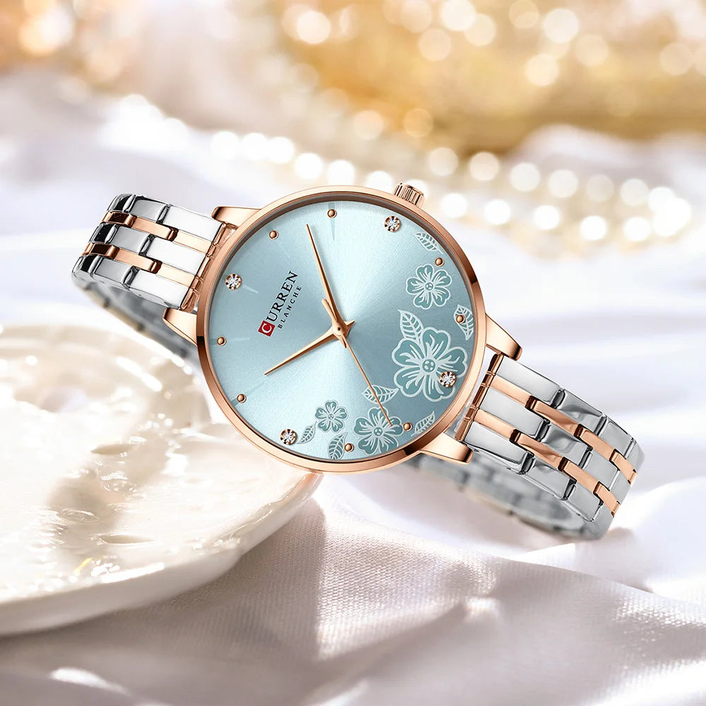 CURREN Brand Fashion Women Watches Stainless Steel Ultra Thin Quartz Watch Woman Romantic Clock Women's Watches Montre Femme