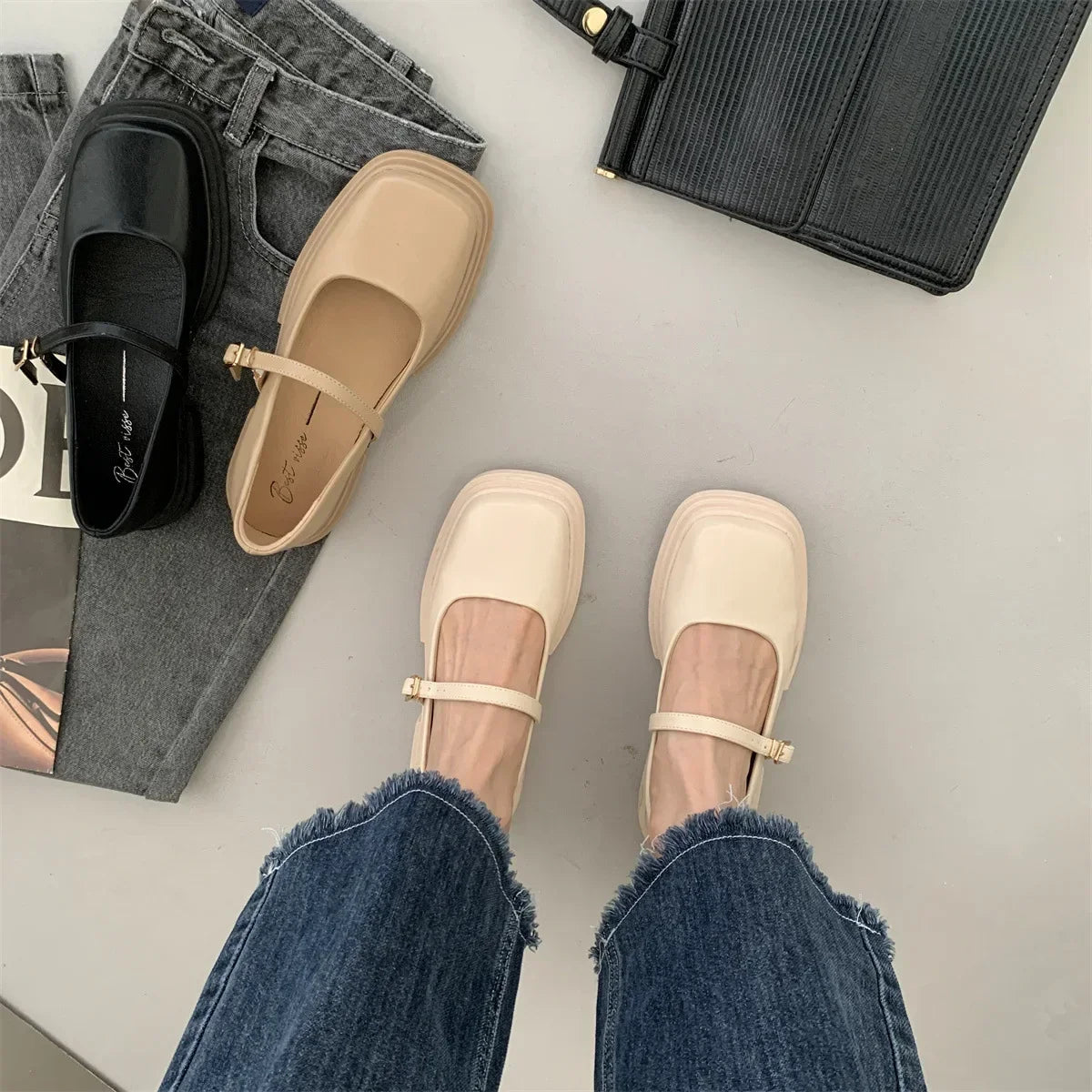 Soft Soles Women Shoe Comfortable Japanese Thick Soled Leather Shoes Women Spring Autumn New 2024 British Style Shoes for Women - reetell