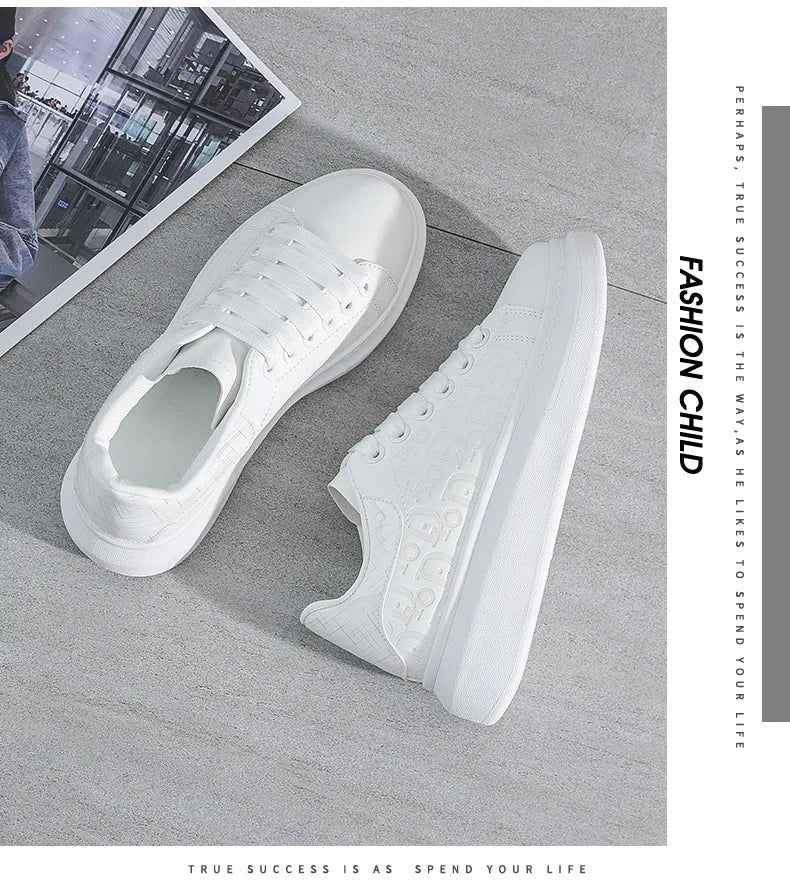 Sneakers for Women New Fashion Platform Shoe Spring Autumn Casual Flats Female Thick Sole Breathable White Vulcanized Shoes