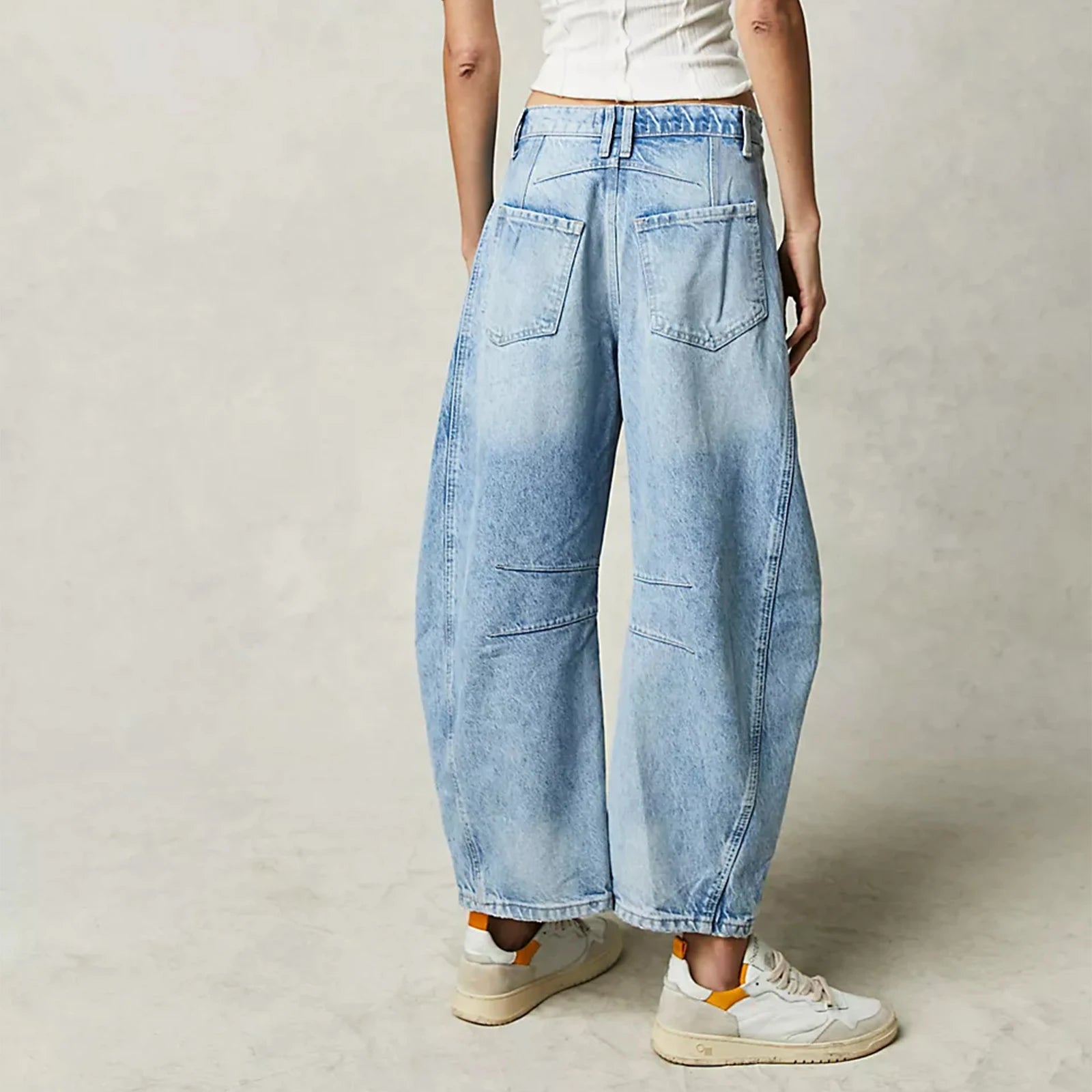 Women Baggy Mid Waist Jeans Wide Leg Loose Boyfriend Denim Pants Straight Leg Cropped Barrel Jeans Y2k Streetwear 90s Jeans - reetell