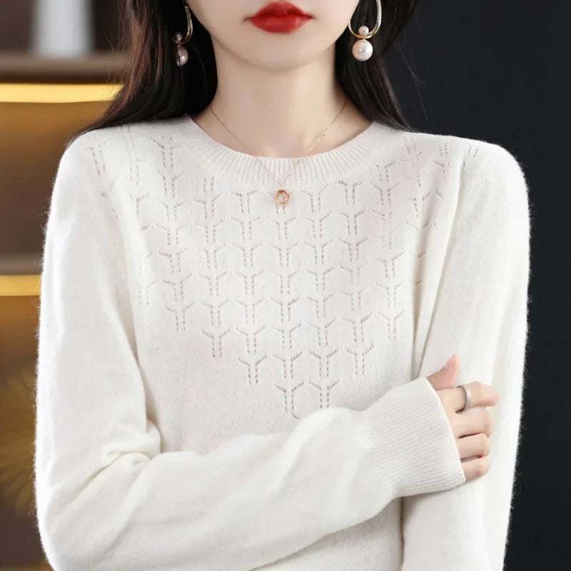 2024 Women Sweaters Autumn Winter Long Sleeve Pullovers Knitwears Warm Pullovers Korean Fashion Bottoming Shirts Slim Fit Jumper - reetell