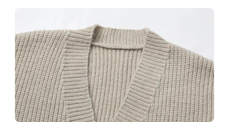 CHIC VEN Fashion Women Cardigan Solid Single Breasted New Loose Long Casual Knitted Sweater Female Jumpers Spring Autumn 2024 - reetell