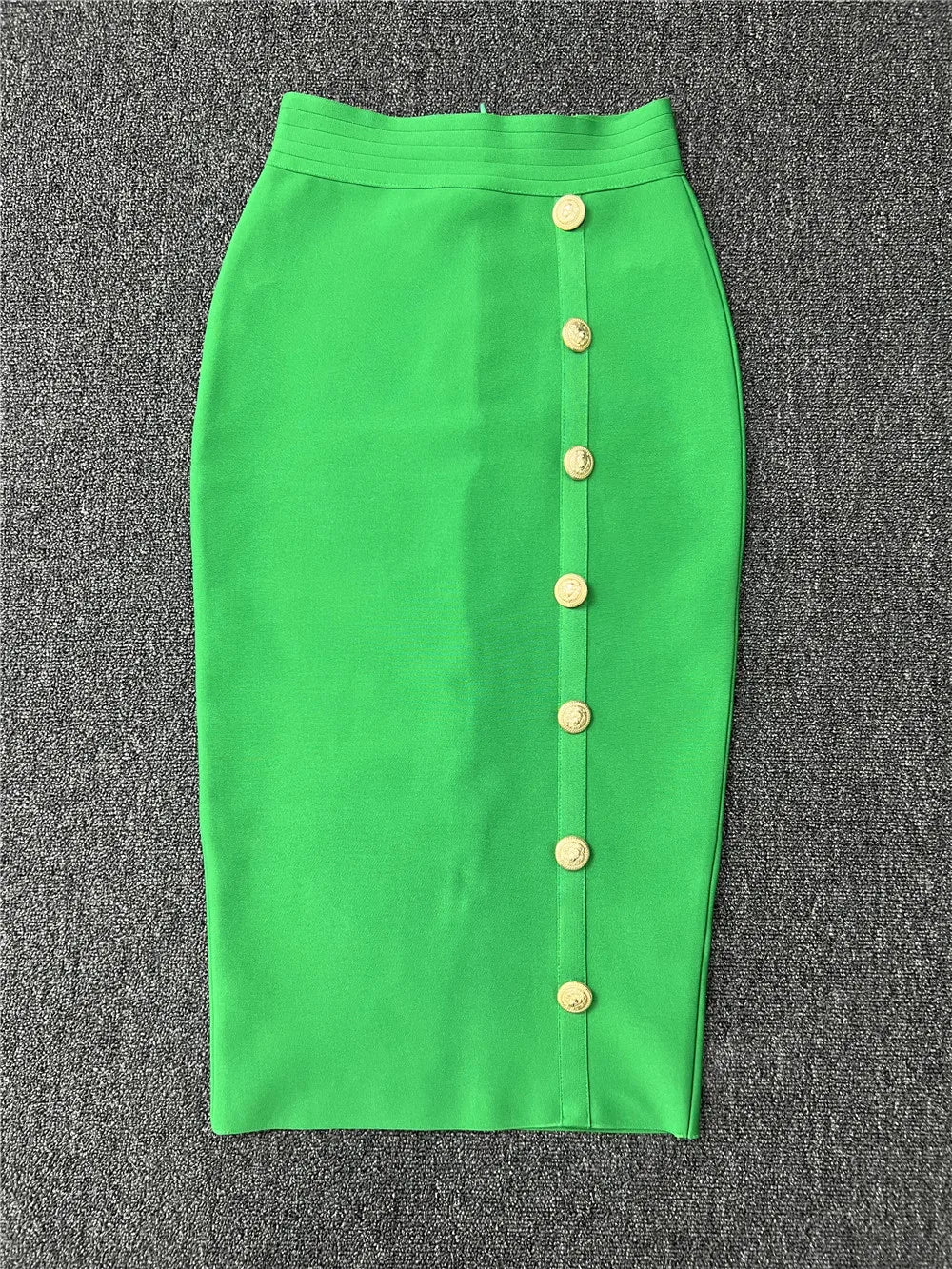 Trendyol Women Skirts 2023 New Spring High Waist Knee Length Elastic Bandage Pencil Skirt Office Ladies Formal Business Wear - reetell